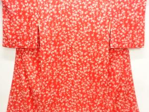 アンティーク　錦紗桜に蝶模様長襦袢